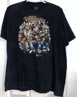 Vintage 1987 3D Emblem T-Shirt Party Animals Harley Davidson