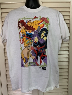 Vintage Women of Marvel Comic Images T-Shirt XL