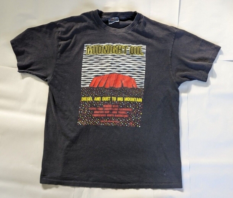 VINTAGE MIDNIGHT OIL 1988 TOUR BLACK TSHIRT XL GOOD CONDITION