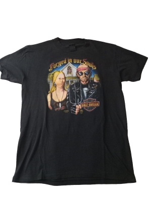 Vintage 1988 3D Emblem Harley Davison Forged In Our Souls T-Shirt Large