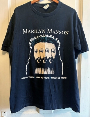 Vintage Winterland Marilyn Manson T-Shirt See Hear Speak No Truth BeLIEve XL