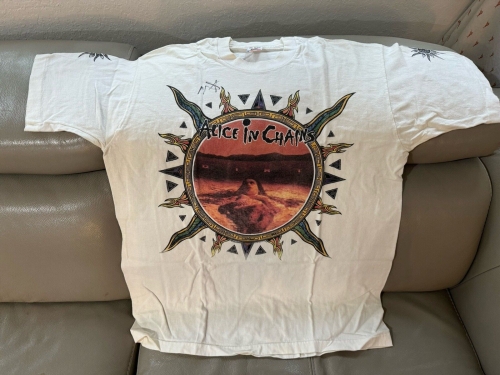 Vintage ALICE IN CHAINS T-SHIRT ON THE PLANET-Signed By MIKE STARR -Dec 1992