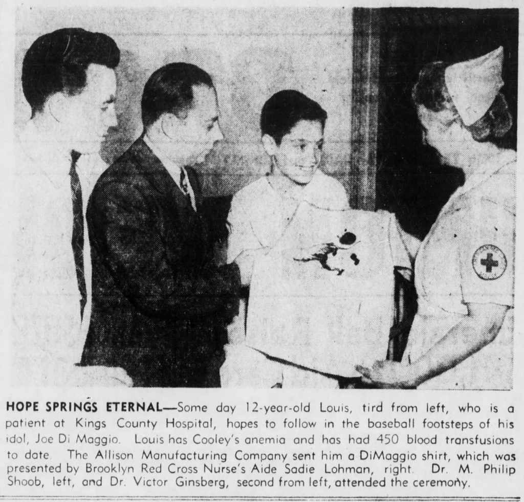 Boy gets Joe DiMaggio T-Shirt 1949