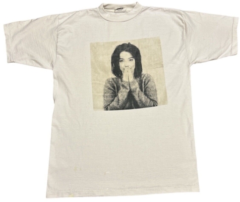Vintage Bjork Debut Raw Classic Tag Thick White T Shirt Size XL