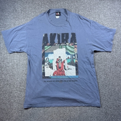 Akira Anime Shirt XL Blue Otomo Katsuhiro Vol 4 Promo Giant Tag