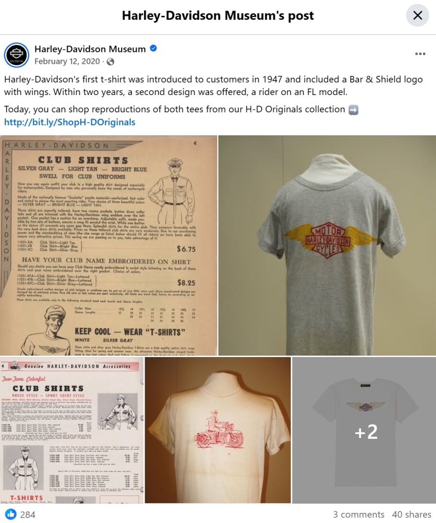 Vintage 1940s Harley Davidson 11034-XG T-Shirt | Certification
