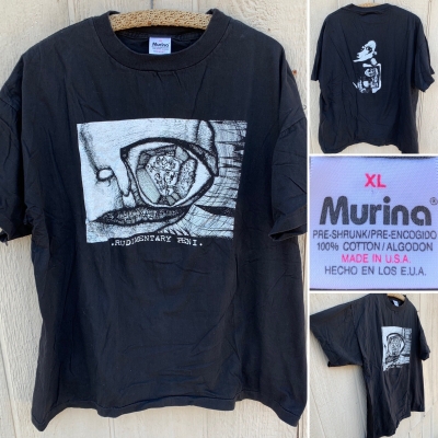 Vintage Rudimentary Peni T Shirt Ararcho Punk Band Tee Single Stitch Size XL