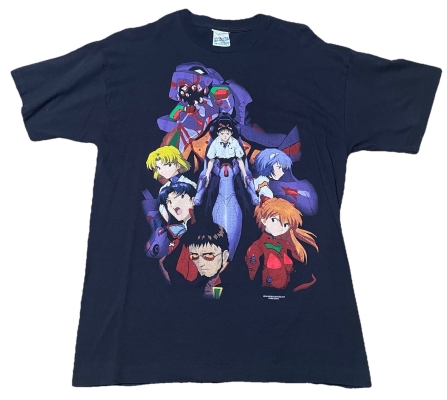 Vintage 1998 Neon Genesis Evangelion Cast T-Shirt Anime Rare Large 