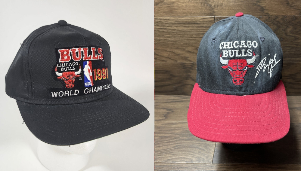 Bulls 1991 champs hat MJ Signature