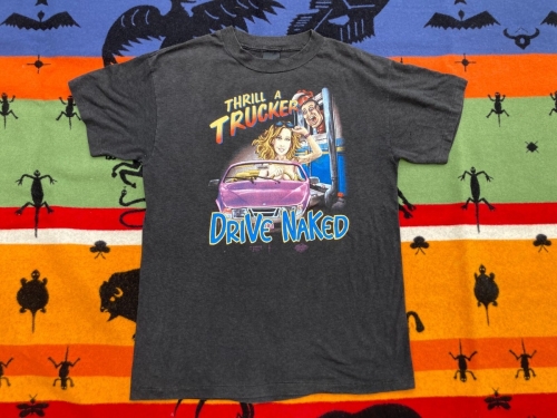Vintage 3D Emblem Truckers Only T Shirt Drive Naked