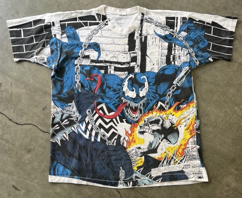 Vintage 1994 Marvel AOP Shirt Ghostrider Vs. Venom Euc Size XL