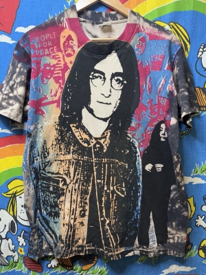 Vintage John Lennon Mosquito Head T-Shirt Yoko Ono Rare AOP USA Stedman XL