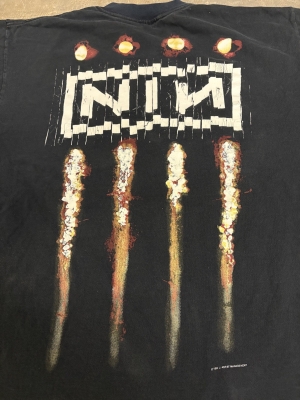 Vintage Nine Inch Nails Tee Shirt Woodstock/Glitch Downward Spiral