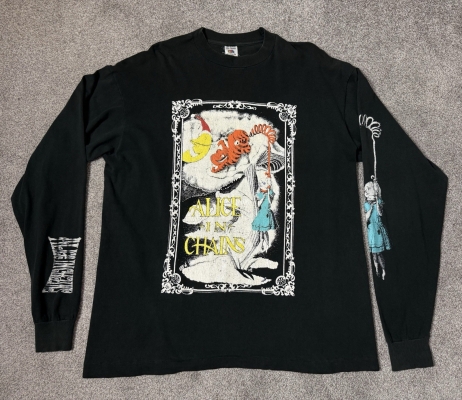 Vintage Alice In Chains Men's XL Black 90s Shirt 1992