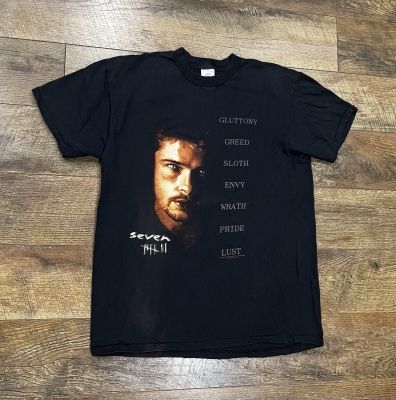 Vintage 1996 Se7en Movie Promo Brad Pitt T-Shirt Large