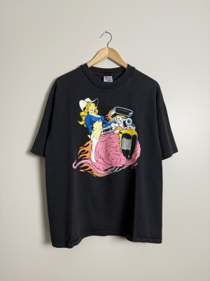Vintage 1993 Butthole Surfers Cowgirl Shirt Cartoon By Coop Men’s XL