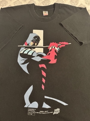 Vintage Marvel Daredevil 1994 Fall From Grace Black Armor Comic Images t-shirt