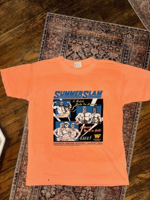 Vintage WWF 1991 SummerSlam T-Shirt Miss Elizabeth Macho Man Hulk Hogan XL
