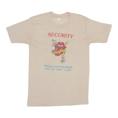 Vintage 1981 Rolling Stones Security Dallas Concert Shirt Size: Large