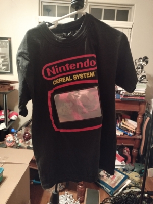 Vintage 1989 Nintendo Cereal System Holographic Promo T-Shirt
