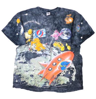 Grateful Dead T Shirt XXL Single Stitch 90s AOP All Over Print Moon