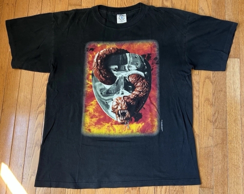 Vintage Jason Goes To Hell Friday 13Th Horror Movie Shirt Size XL Blue Grape