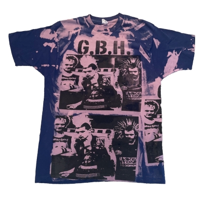VINTAGE GBH T Shirt 80s AOP Otis & Biscuits Punk Rock Charged