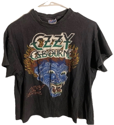 Vintage *1984 OZZY OSBOURNE* vtg rare concert tour t-shirt tattoo L