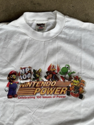 Vintage 1990s Nintendo POWER Vintage Original T Shirt Fox MCcloud Banjo Yoshi Mario Cart