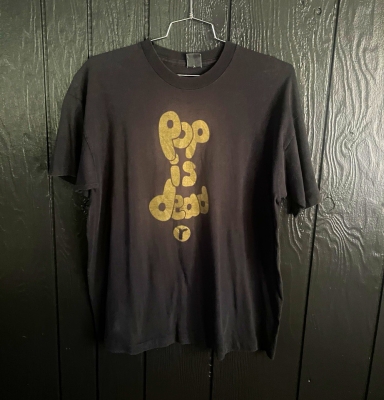 Vintage Radiohead "Pop Is Dead" Band Graphic Print Crew Neck T-Shirt Short Sleeve XL