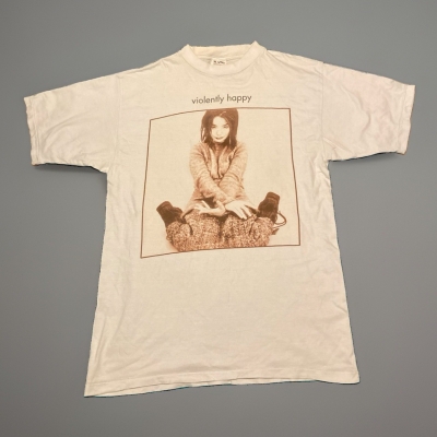 Vintage Björk 1993 Violently Happy Promotional T Shirt RAW XL